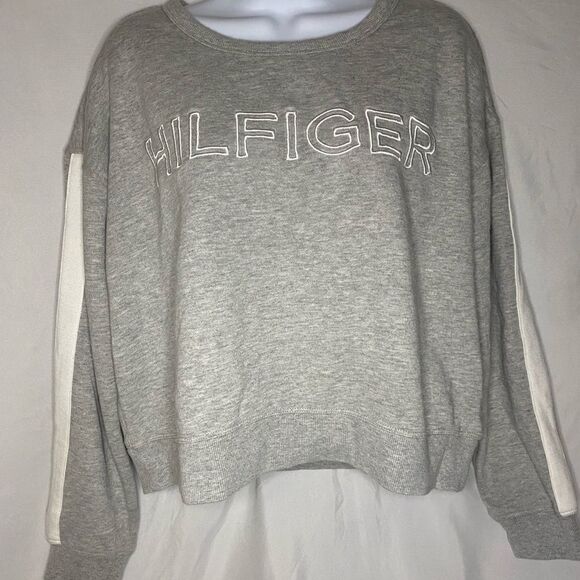 Tommy Hilfiger Gray Logo Sweatshirt Size L - Picture 1 of 7